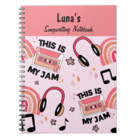 Fun Pink Girls Songwriting Notebook