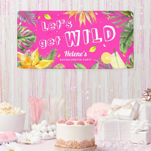 Fun Pink Girly Bachelorette Party Beach Tropical Banner