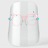 Fun Pink Glasses Flower  Frame for her Face Shield (Front)