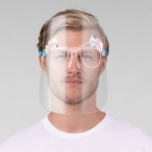 Fun Pink Glasses Flower  Frame for her Face Shield (Insitu)