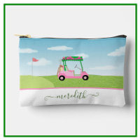 Fun Pink Golf Cart Scenic Personalized Name