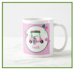 Fun Pink & Green Golf Theme Personalized  Coffee Mug<br><div class="desc">This fun pink and green mug -- with a golf theme and a touch of whimsy -- is personalized with a first name. Bright and cheerful a lovely gift for yourself or someone special. Any design questions just send a chat or an email to charmdesignstudio@rcn.com and we'll be delighted to...</div>