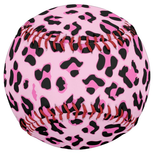 Fun Pink Leopard Print Softball (Front)
