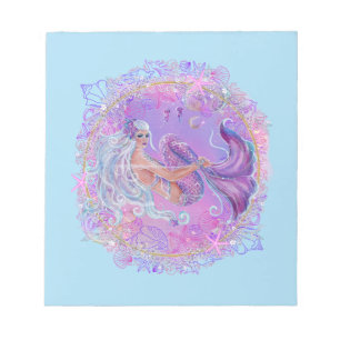 Fun Pink mermaid by Renee Lavoie Notepad