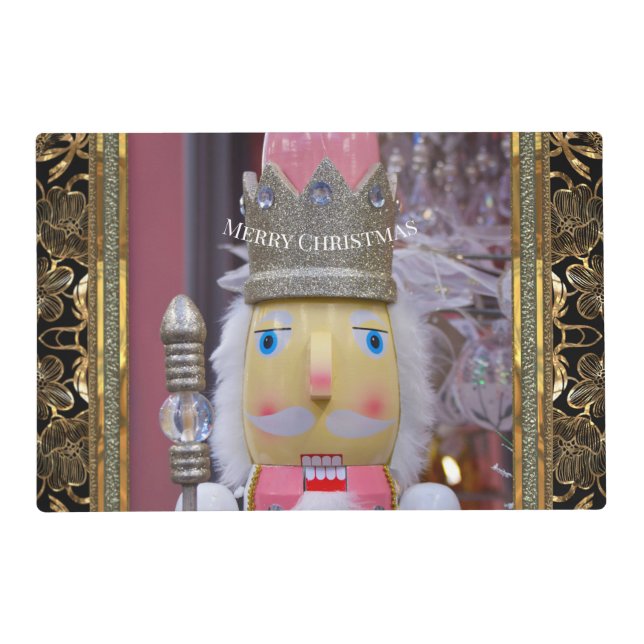 Fun Pink Nutcracker Cute Christmas  Placemat (Front)
