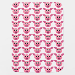 FUN PINK PIG MOTIF SWADDLE BLANKET
