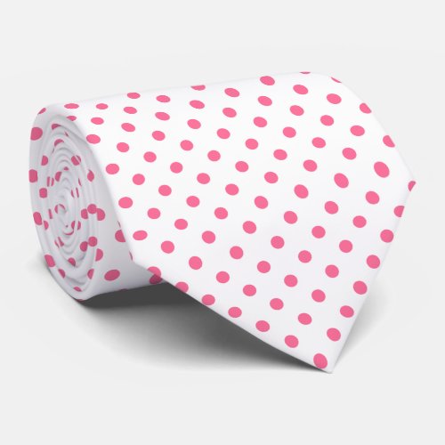 Fun Pink Polkadots Pattern Neck Tie