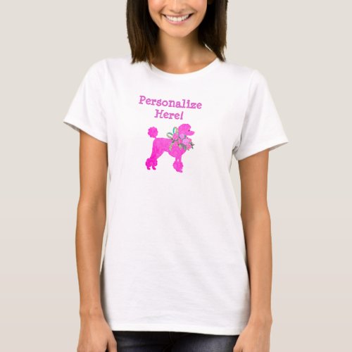 Fun Pink Poodle womans T_Shirt