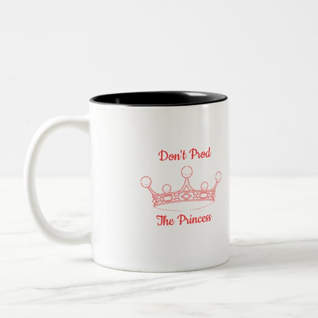 Fun pink princess customizable Two-Tone coffee mug (Left)