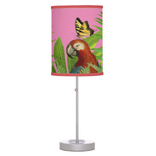 Fun Pink Red Parrot Buttlerfly Lamp Shade