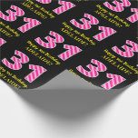 [ Thumbnail: Fun Pink Stripes "31"; Happy 31st Birthday; Name Wrapping Paper ]