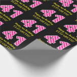 [ Thumbnail: Fun Pink Stripes "41"; Happy 41st Birthday; Name Wrapping Paper ]