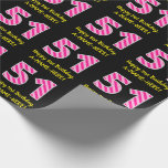 [ Thumbnail: Fun Pink Stripes "51"; Happy 51st Birthday; Name Wrapping Paper ]