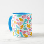 Fun Pink &amp; Teal Dinosaur Pattern Mug