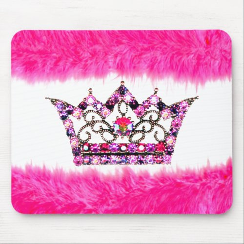 Fun Pink Tiara and Fluff mousepad