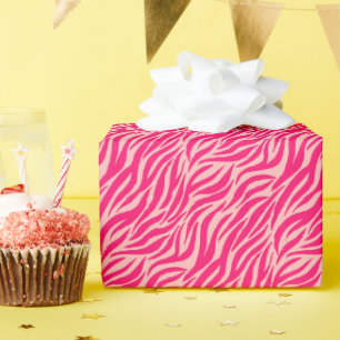 Fun Pink Tiger Stripe Pattern Wrapping Paper
