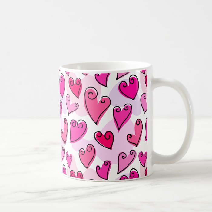 Fun Pink Valentine's hearts mug