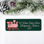 Fun Pink Vintage Train Christmas Tree Delivery Label<br><div class="desc">All aboard the North Pole Express! Elevate your holiday spirit with our whimsical Christmas tree delivery collection. From stunning holiday cards to festive wrapping paper, we've got everything you need to make your gifts shine like never before. Spread the joy this season and explore the magic of our festive collection!...</div>