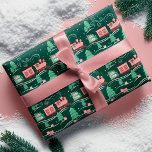 Fun Pink Vintage Train Christmas Tree Delivery  Wrapping Paper<br><div class="desc">All aboard the North Pole Express! Elevate your holiday spirit with our whimsical Christmas tree delivery collection. From stunning holiday cards to festive wrapping paper, we've got everything you need to make your gifts shine like never before. Spread the joy this season and explore the magic of our festive collection!...</div>