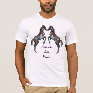 Fun Pinto Paint Horse-Loving Artist Shirt