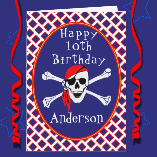 Fun Pirate Age Specific Happy Birthday Card