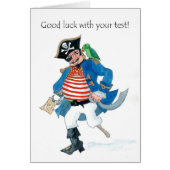 Fun Pirate and Parrot Good Luck with Test (Front)