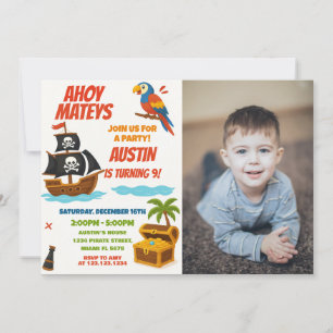 Fun Pirate Birthday Invitation with photo