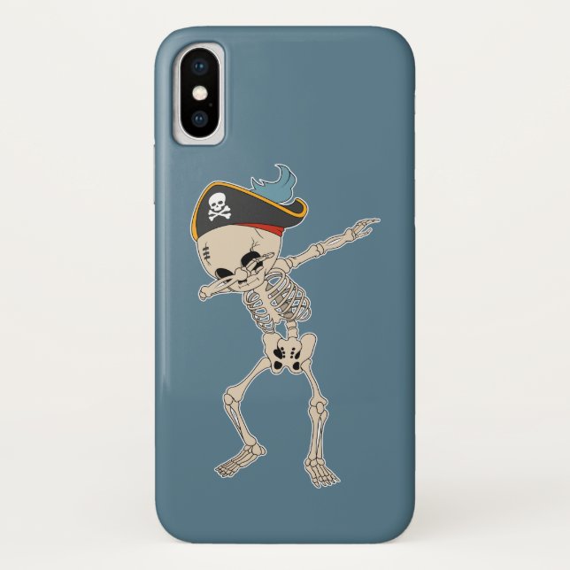 Fun Pirate Dance Halloween Skeleton Dab Case-Mate iPhone Case (Back)