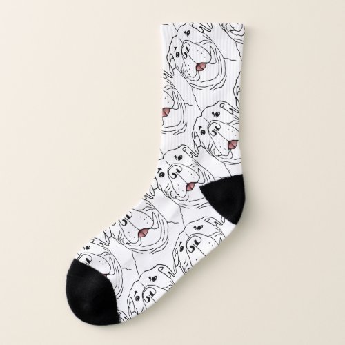 Fun Pit Bull Bulldog Dog Pet Drawing Pattern Socks