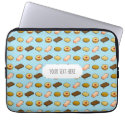 Fun Pixel Art Biscuits & Cookies Pattern With Text Laptop Sleeve