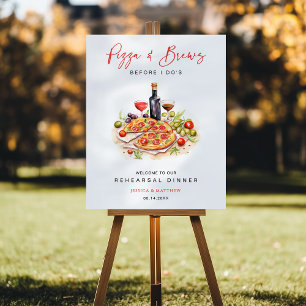 Fun Pizza and Brews Before I Do's Rehearsal Dinner Foam Board