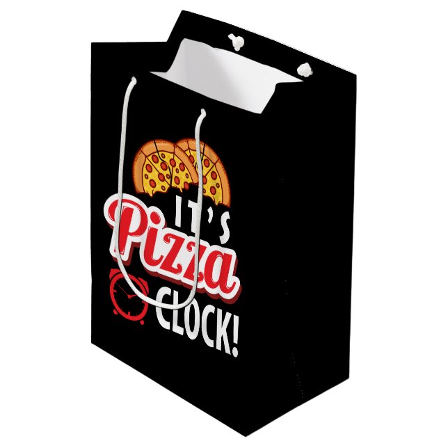 Fun pizza party word art  medium gift bag (Front Angled)