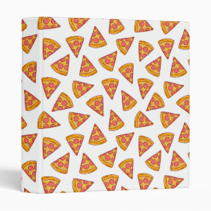 Fun Pizza Slice Pattern 3 Ring Binder