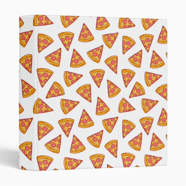 Fun Pizza Slice Pattern 3 Ring Binder (Front/Spine)