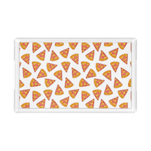 Fun Pizza Slice Pattern Acrylic Tray