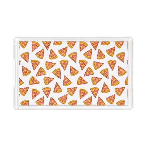 Fun Pizza Slice Pattern Acrylic Tray