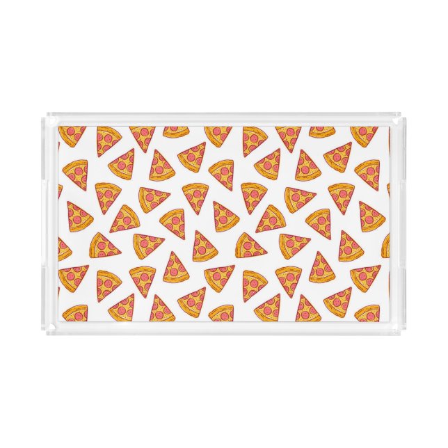 Fun Pizza Slice Pattern Acrylic Tray (Front)