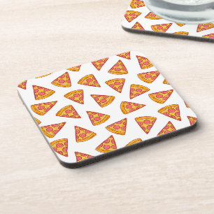 Fun Pizza Slice Pattern Beverage Coaster