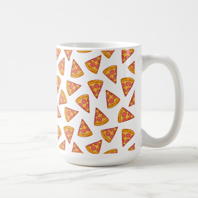 Fun Pizza Slice Pattern Coffee Mug (Right)