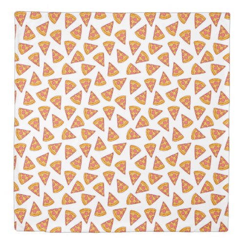 Fun Pizza Slice Pattern Duvet Cover