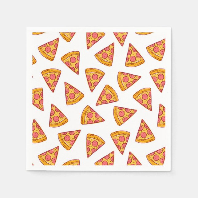 Fun Pizza Slice Pattern Napkins (Front)