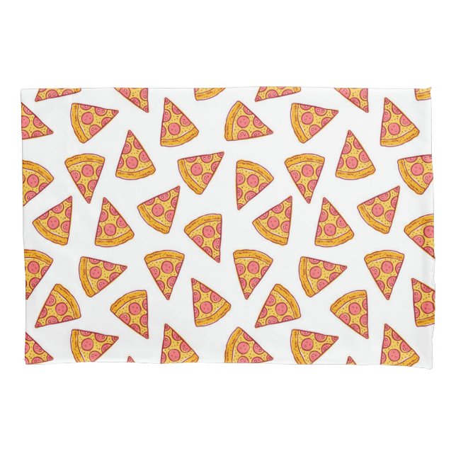 Fun Pizza Slice Pattern Pillow Case (Front-Left)