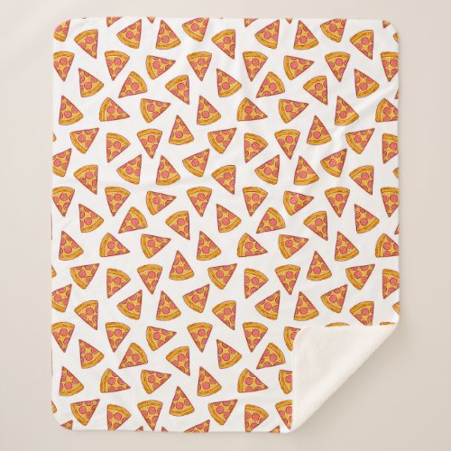 Fun Pizza Slice Pattern Sherpa Blanket
