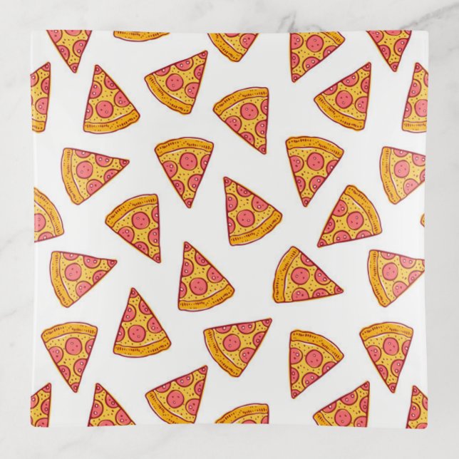 Fun Pizza Slice Pattern Trinket Tray (Front)