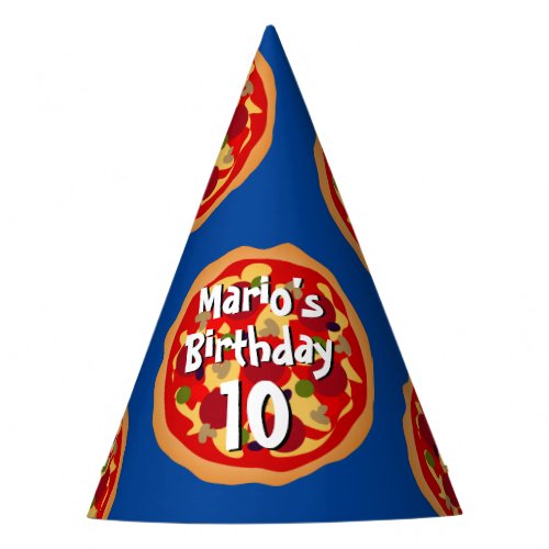 Fun pizza theme Birthday party hats for kids