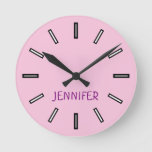 [ Thumbnail: Fun, Plain, Simple Pink Clock + Personalized Name ]