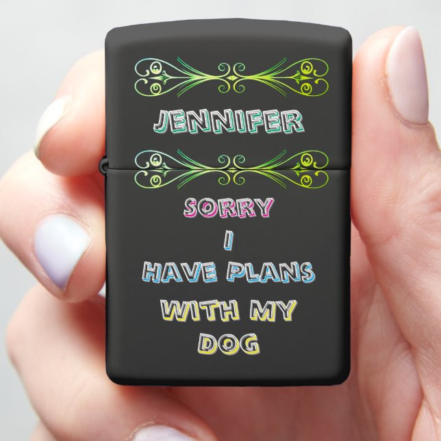 Fun plans with a beloved dog zippo lighter (In Hand)