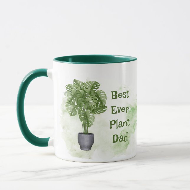 Fun Plant Best Ever Plant Dad Houseplant Monstera  Mug (Left)
