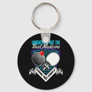 Fun Play Tennis Best Medicine Playing Table Tennis Keychain