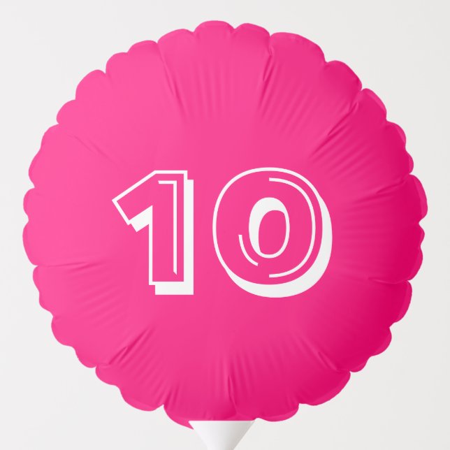 Fun playful Birthday pink custom name number  Balloon (Back)